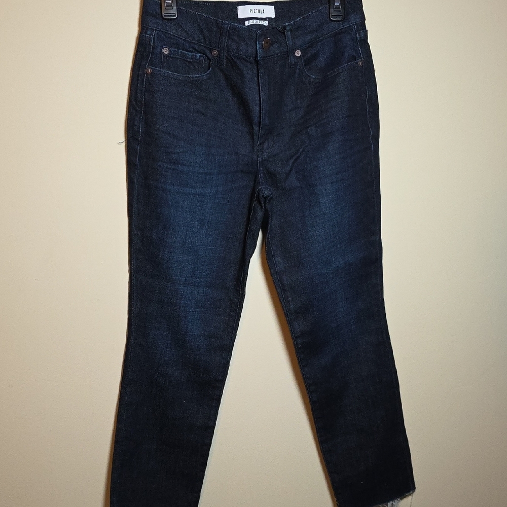 Pistola Dark Blue Women's Jeans. Monroe Cropped Cigarette. Boot Cut.